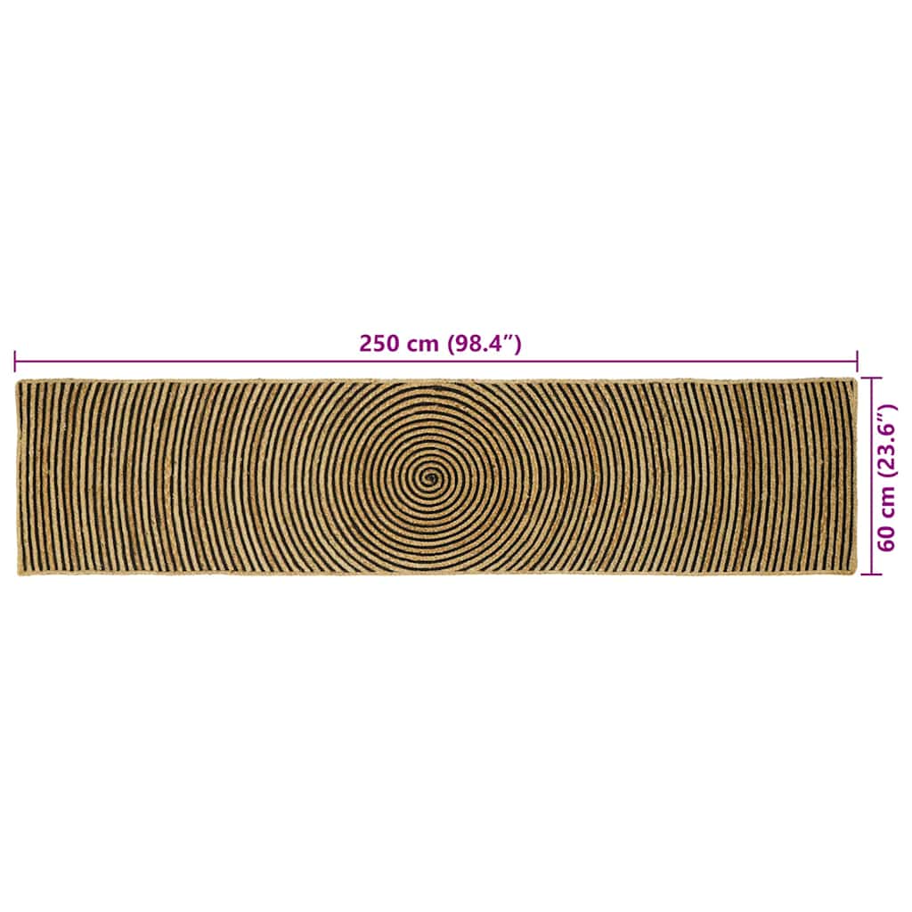 Vloerkleden Zwart 60 x 250 cm Jute