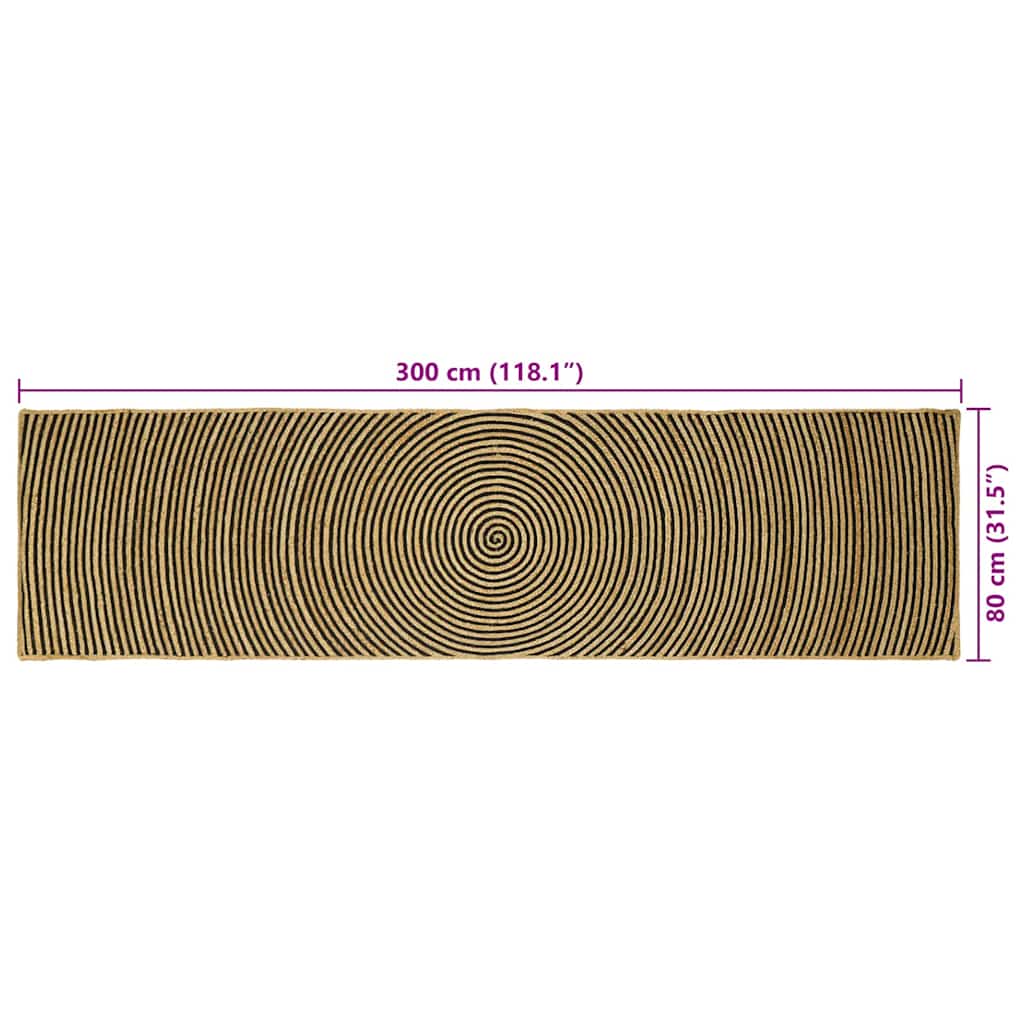 Vloerkleden Zwart 80 x 300 cm Jute