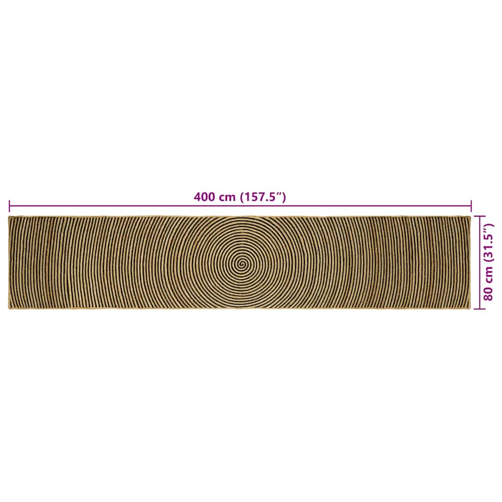 Vloerkleden Zwart 80 x 400 cm Jute