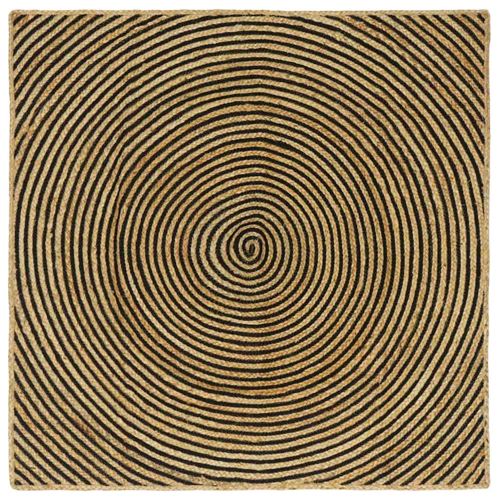 Vloerkleden Zwart 160 x 160 cm Jute
