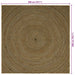 Vloerkleden Zwart 200 x 200 cm Jute