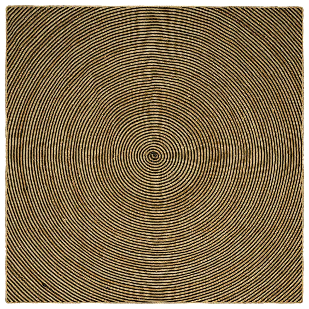 Vloerkleden Zwart 240 x 240 cm Jute