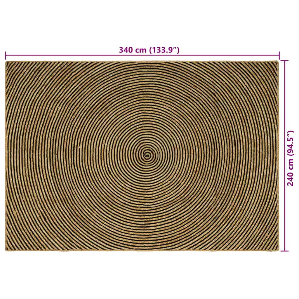 Vloerkleden Zwart 240 x 340 cm Jute