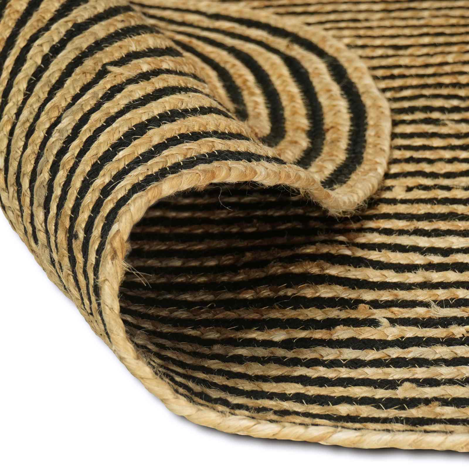 Gebied Tapijt Zwart Ø 210 cm Jute