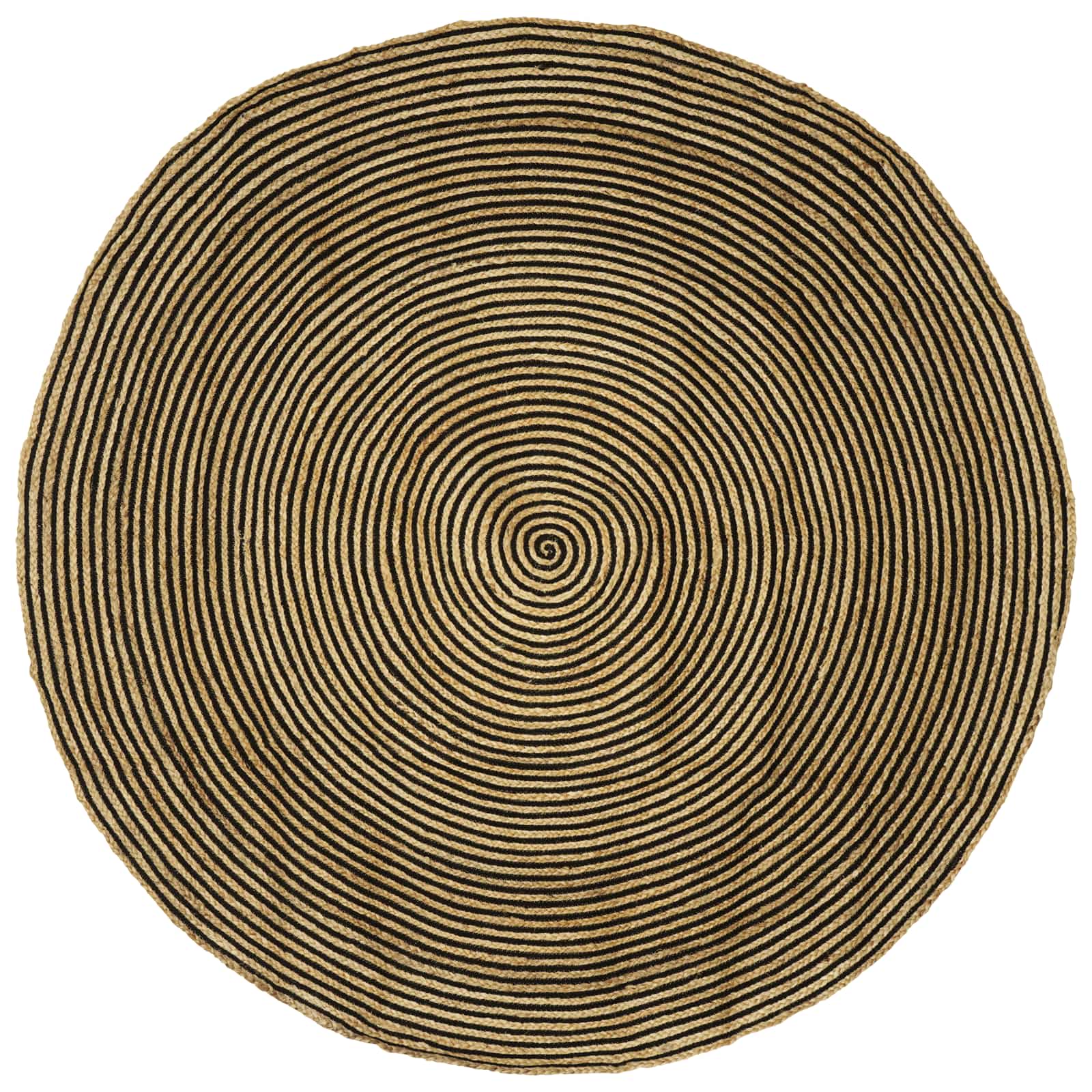 Gebied Tapijt Zwart Ø 210 cm Jute