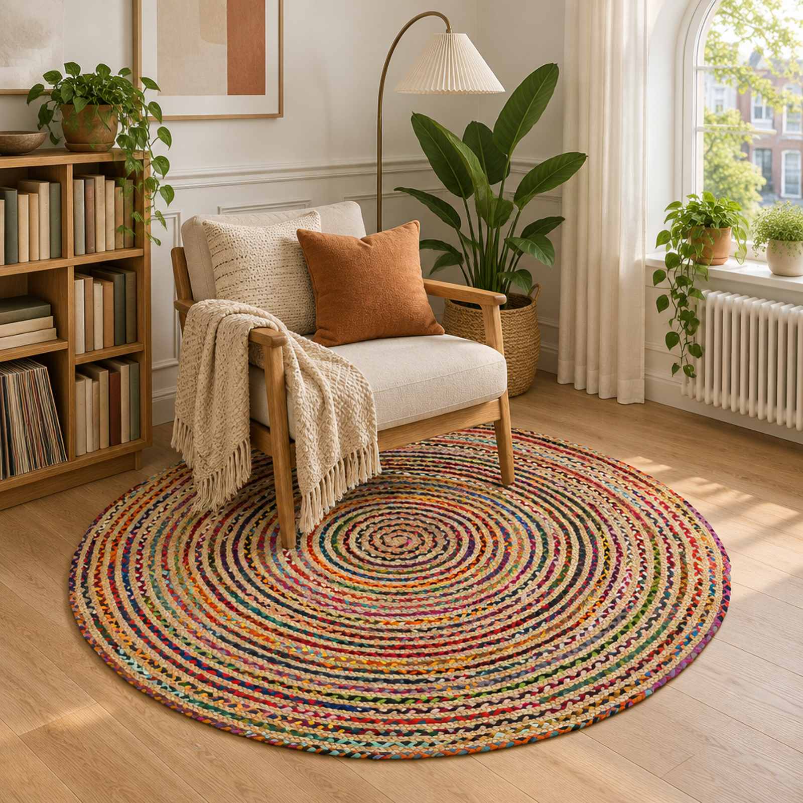 Gebied Tapijt Multikleur Ø 150 cm Jute
