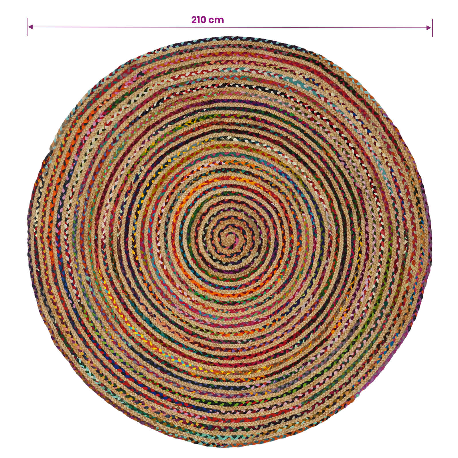 Gebied Tapijt Multikleur Ø 210 cm Jute