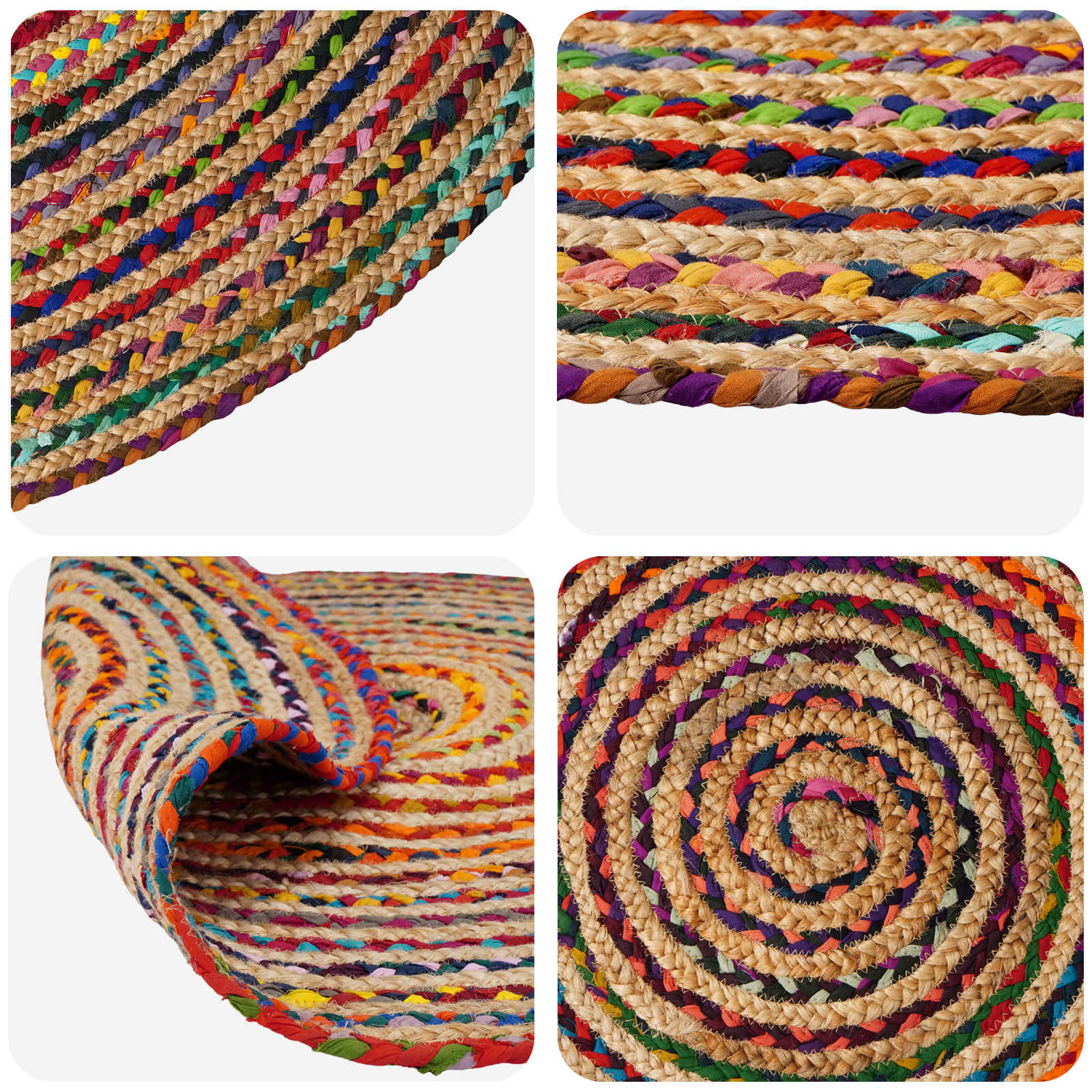 Gebied Tapijt Multikleur Ø 240 cm Jute
