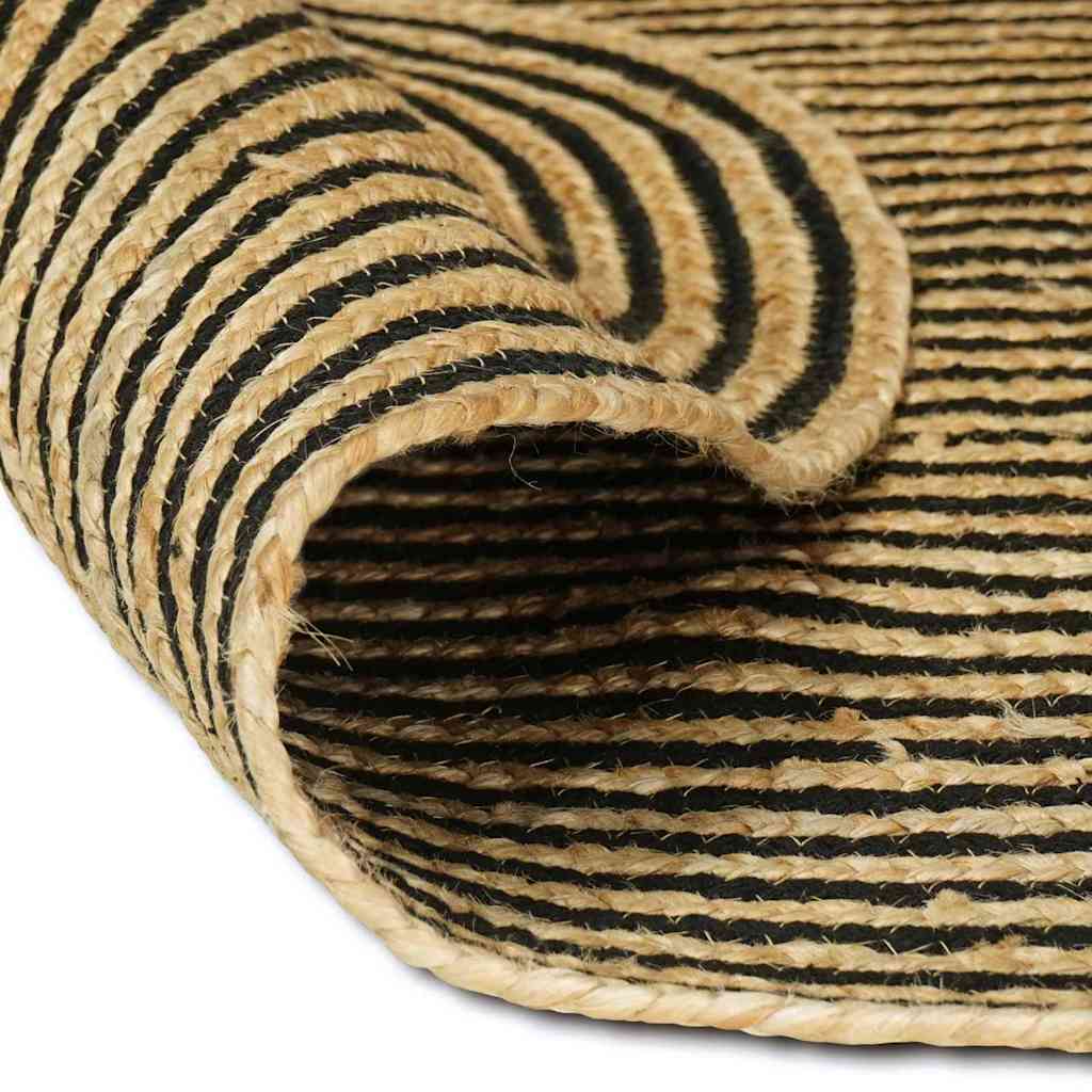 Vloerkleden Naturel en Zwart 122 x 183 cm Jute