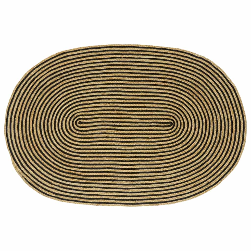 Vloerkleden Naturel en Zwart 122 x 183 cm Jute