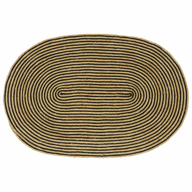 Vloerkleden Naturel en Zwart 122 x 183 cm Jute
