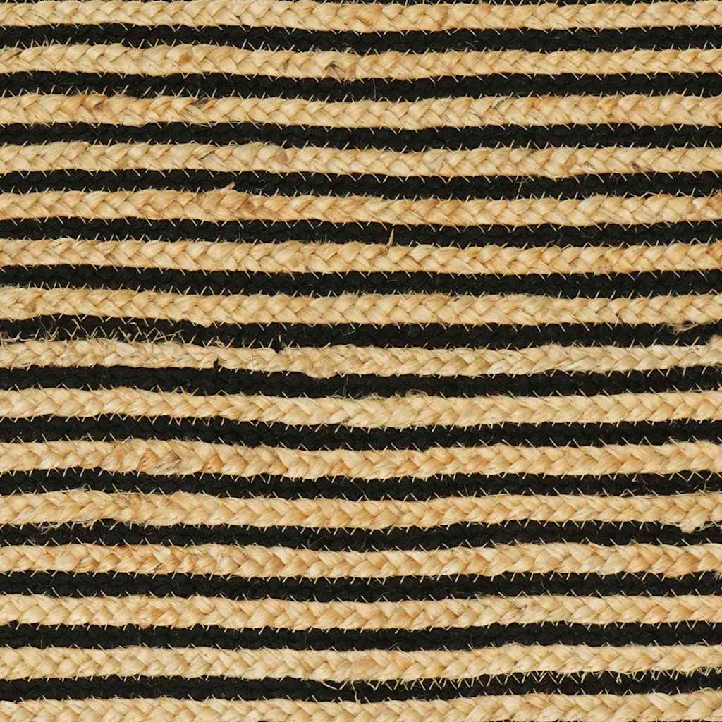 Vloerkleden Naturel en Zwart 122 x 183 cm Jute