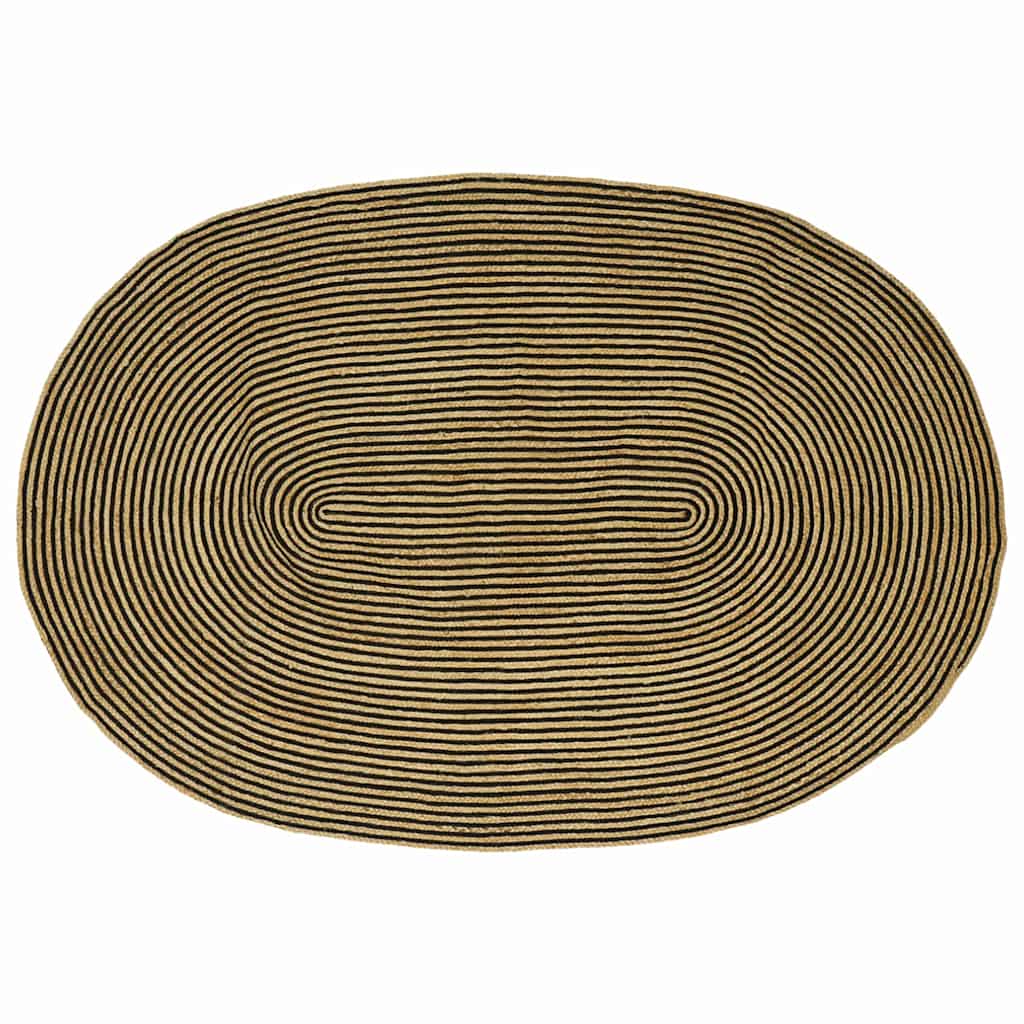 Vloerkleden Naturel en Zwart 152 x 245 cm Jute