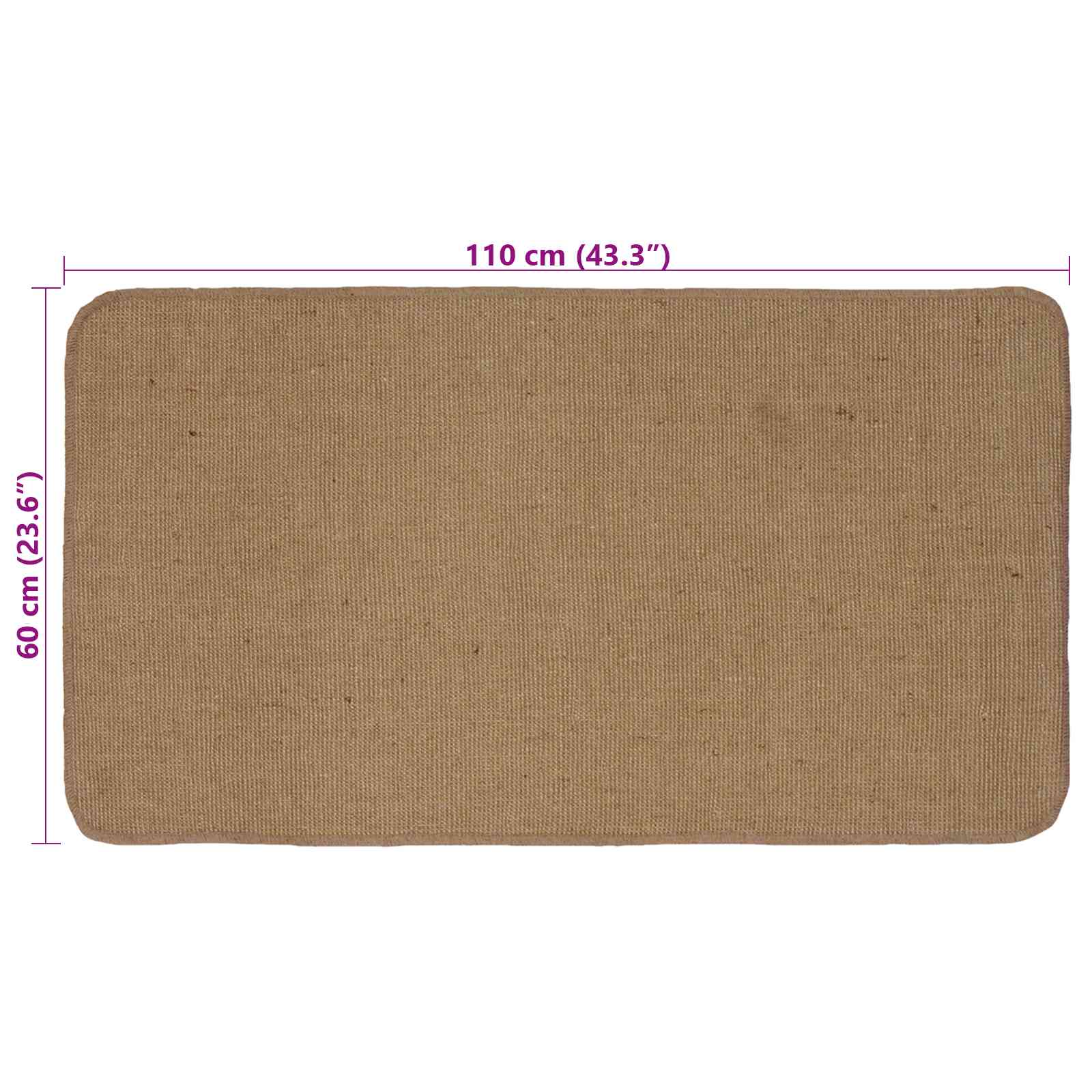 Gebied Tapijt Licht Bruin 60 x 110 cm Jute
