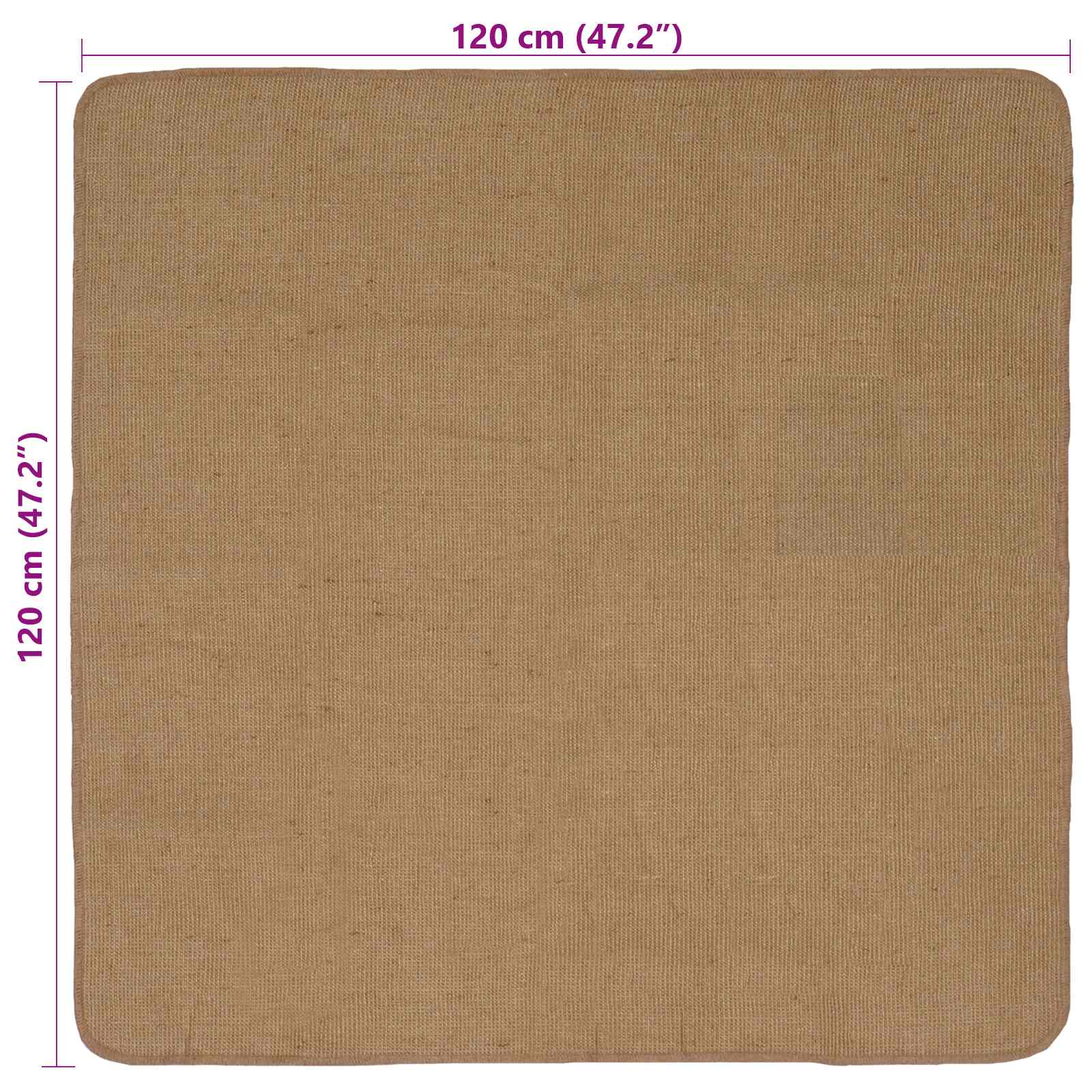 Gebied Tapijt Licht Bruin 120 x 120 cm Jute