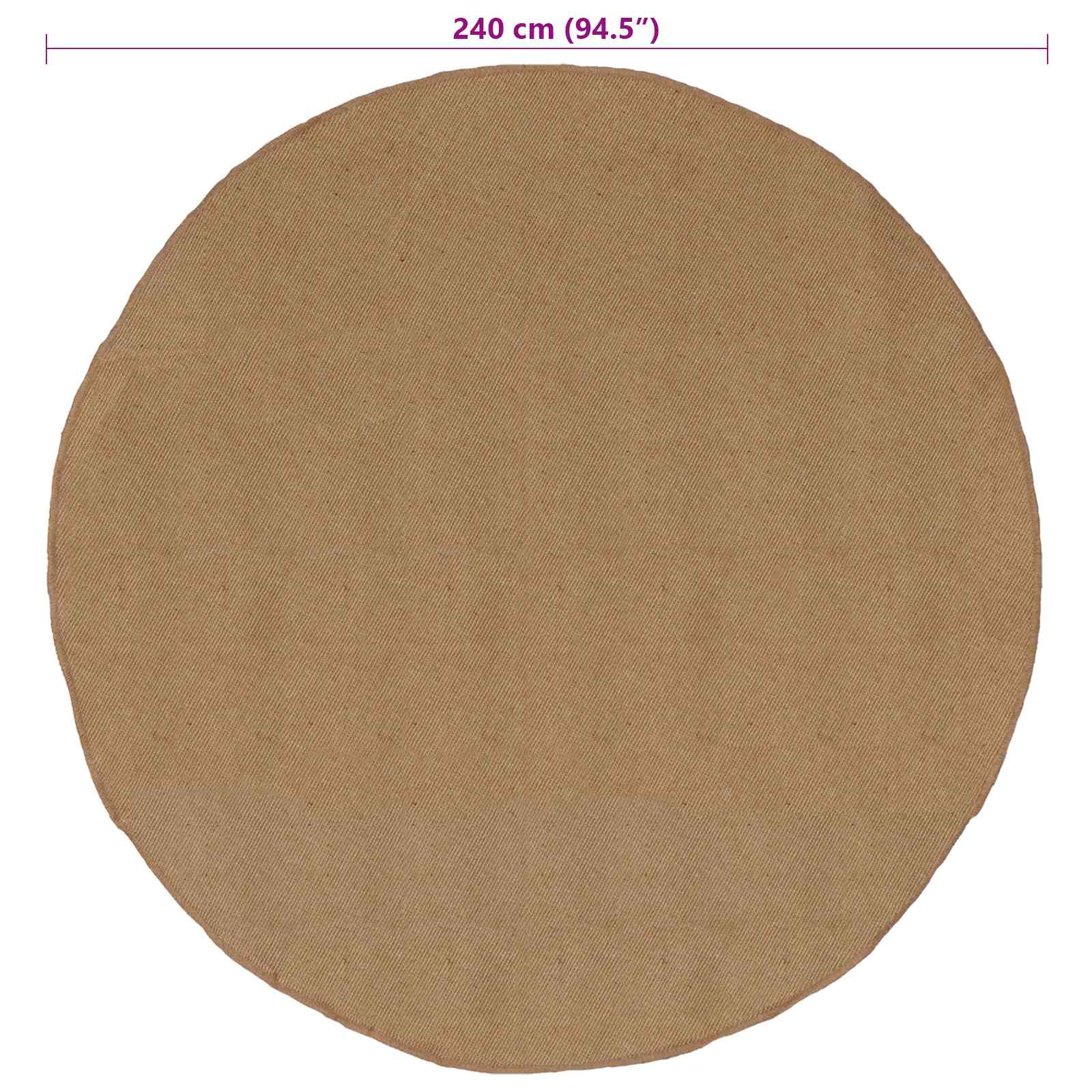 Vloerkleden Naturel Ø 240 cm Jute