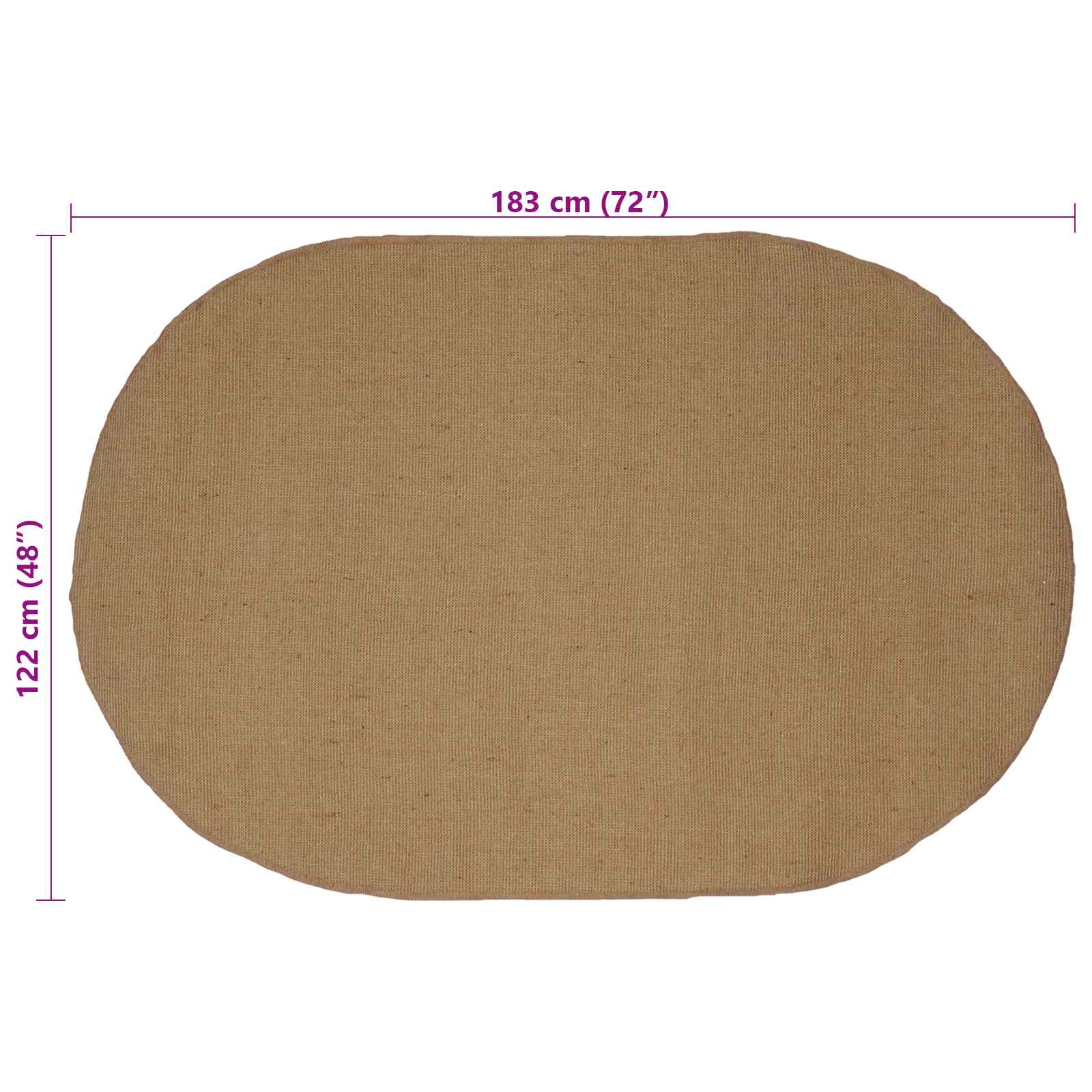Vloerkleden Naturel 122 x 183 cm Jute