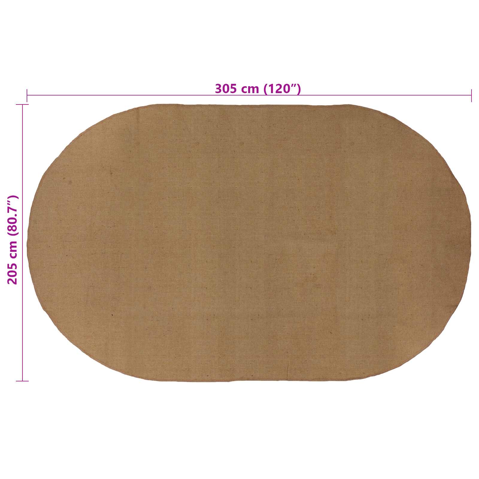 Vloerkleden Naturel 205 x 305 cm Jute