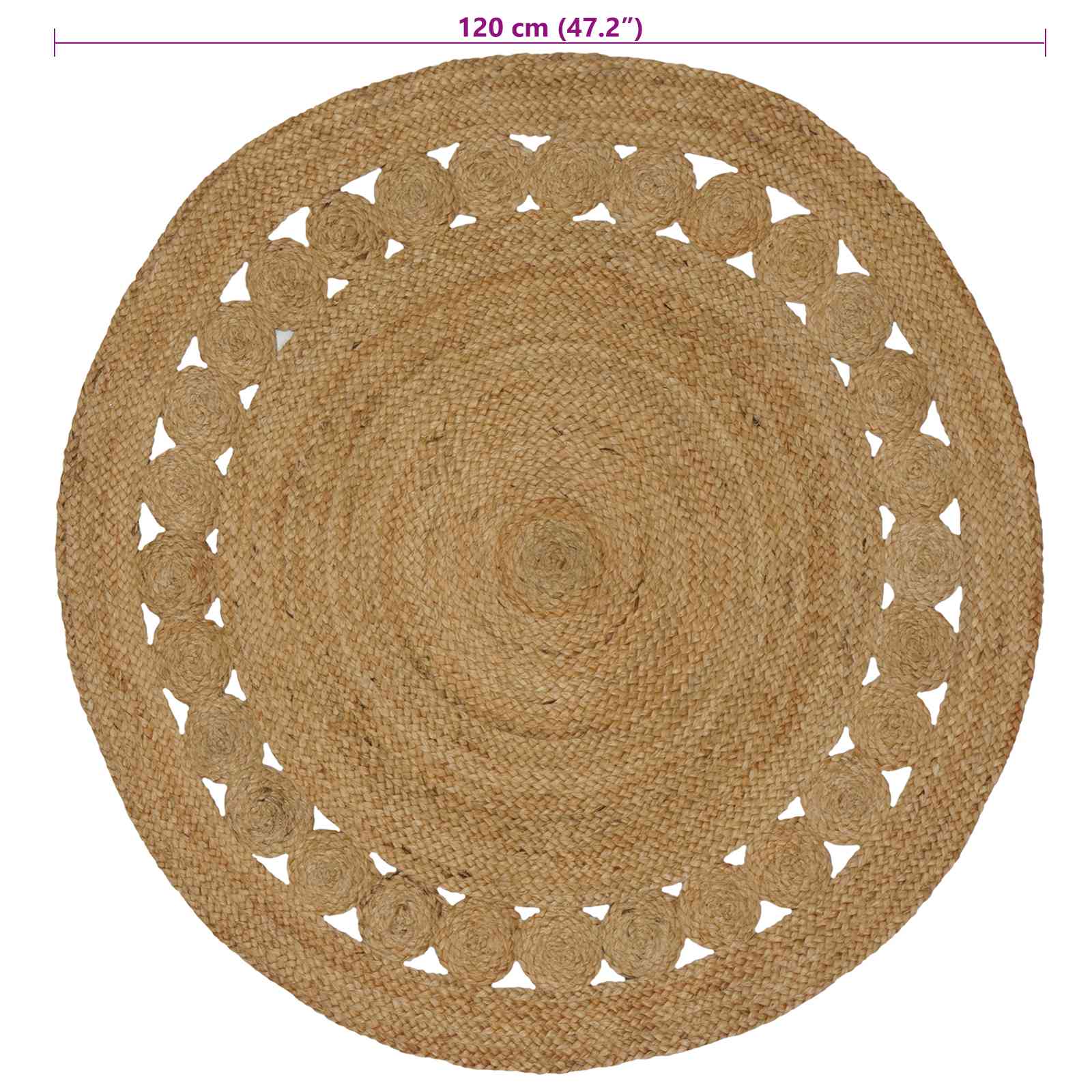 Vloerkleden Naturel Ø 120 cm Jute