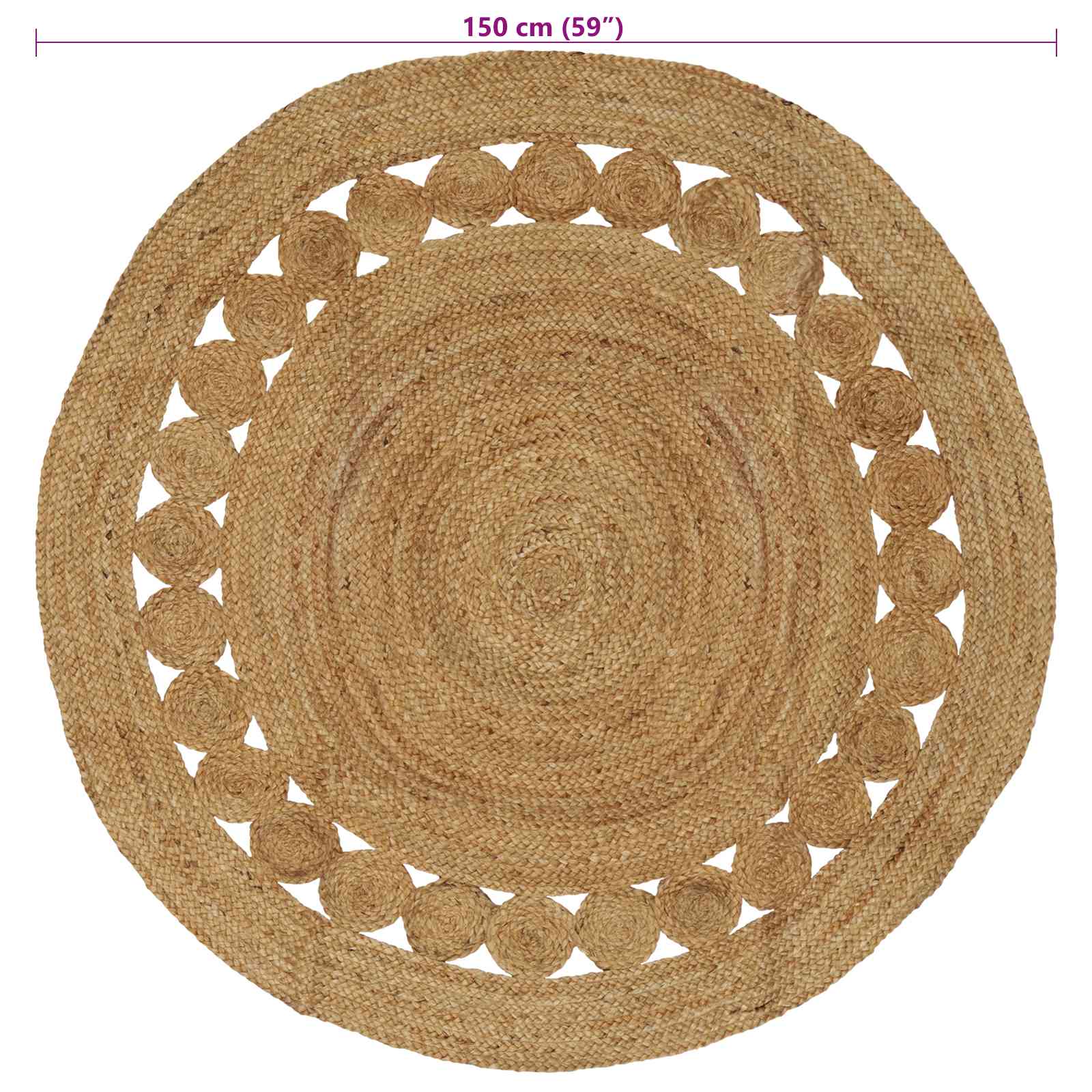 Vloerkleden Naturel Ø 150 cm Jute