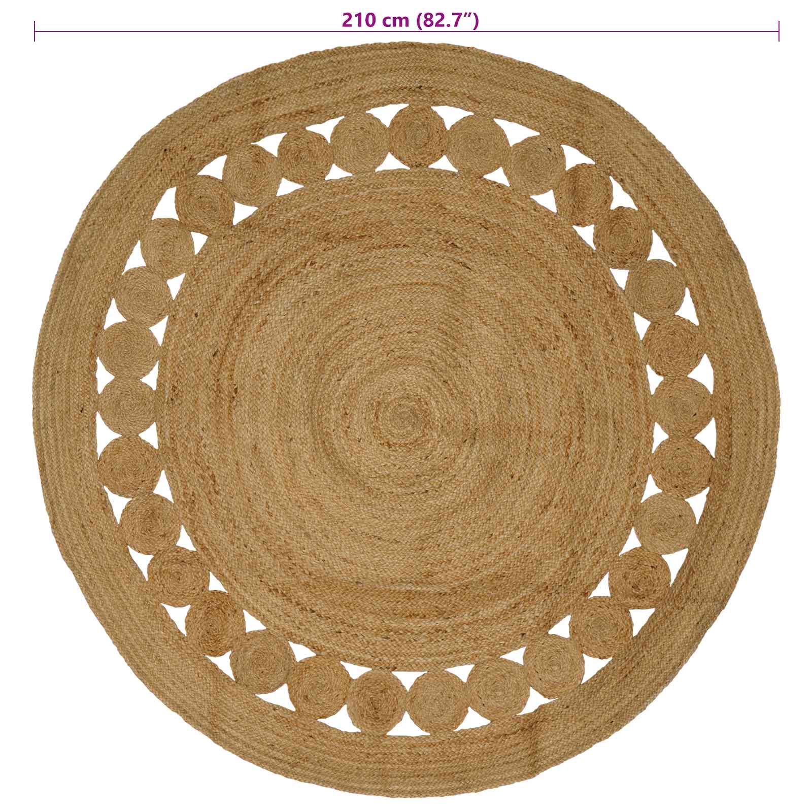 Vloerkleden Naturel Ø 210 cm Jute