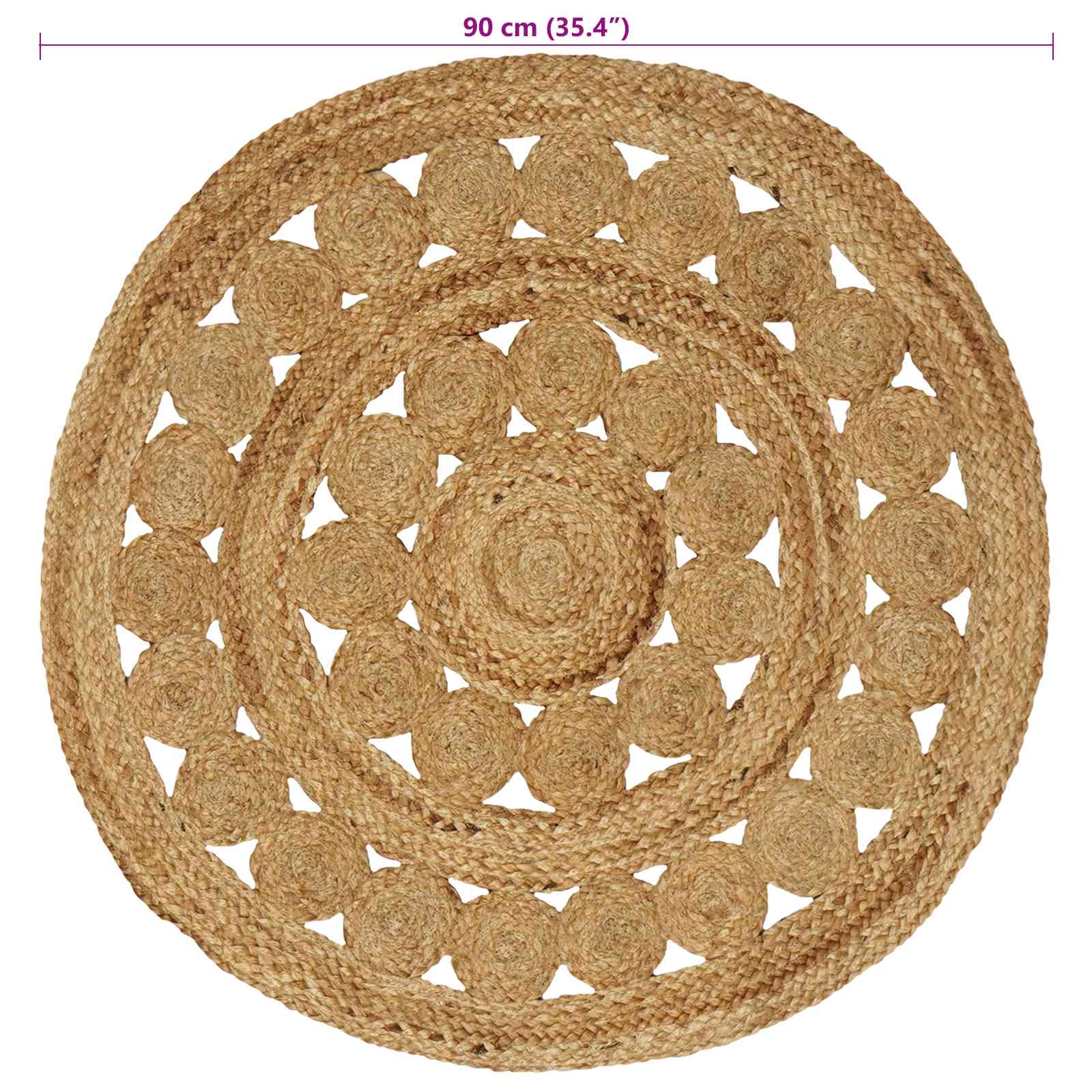 Vloerkleden Naturel Ø 90 cm Jute