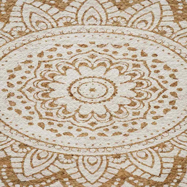 Vloerkleden Bloemen Natuurlijk met Witte Print 152 x 245 cm
