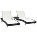 Ligstoel 3 st poly rattan Zwart en Wit