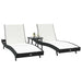 Ligstoel 3 st poly rattan Zwart en Wit