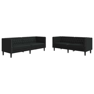 Woonkamer Bank 2 st Zwart Nep Leer