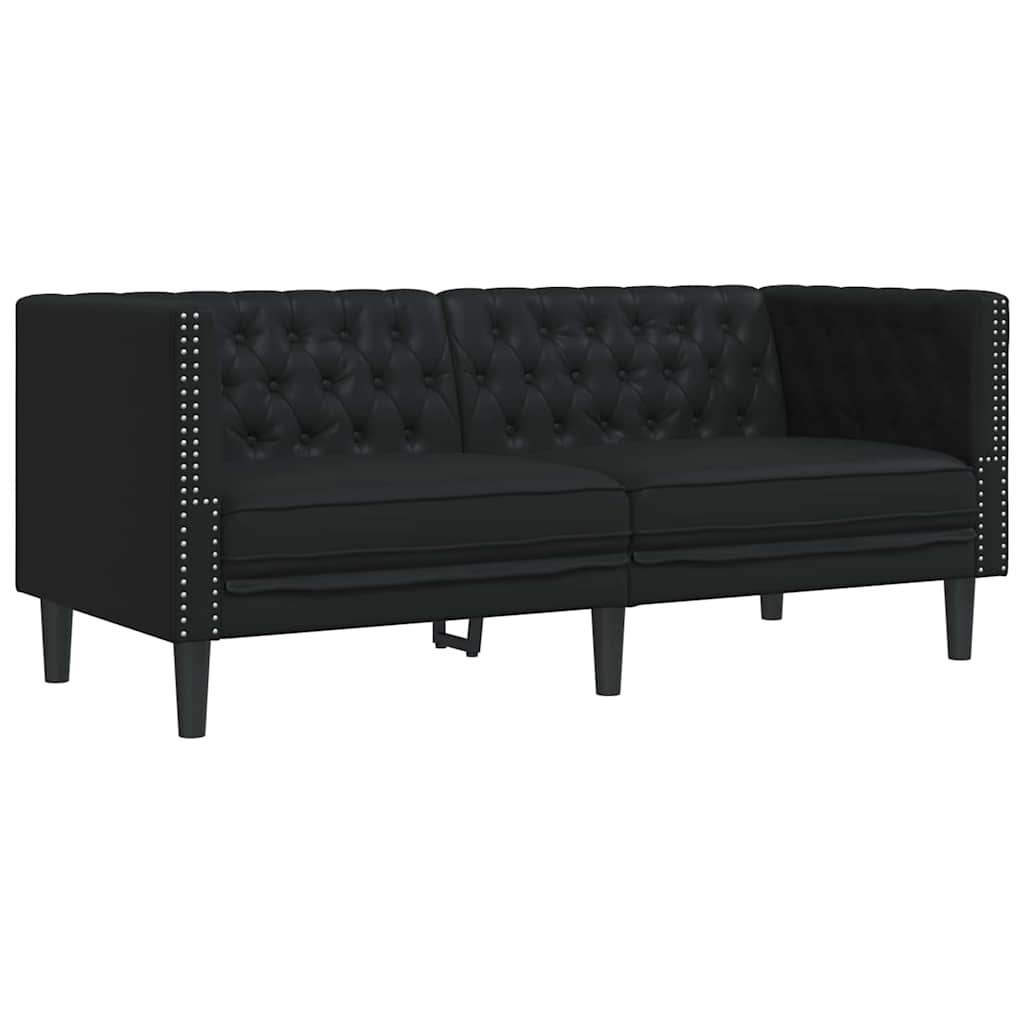 Woonkamer Bank 2 st Zwart Nep Leer