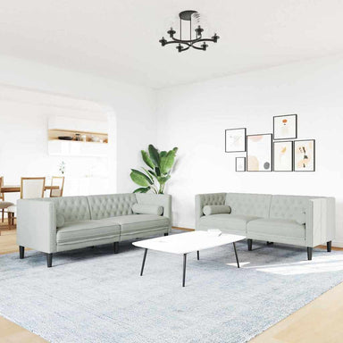 Woonkamer Bank 2 st Lichtgrijs Fluweel