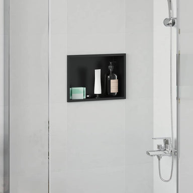 Douche Niche Zwart 30 x 20 x 9,5 cm Roestvrij staal