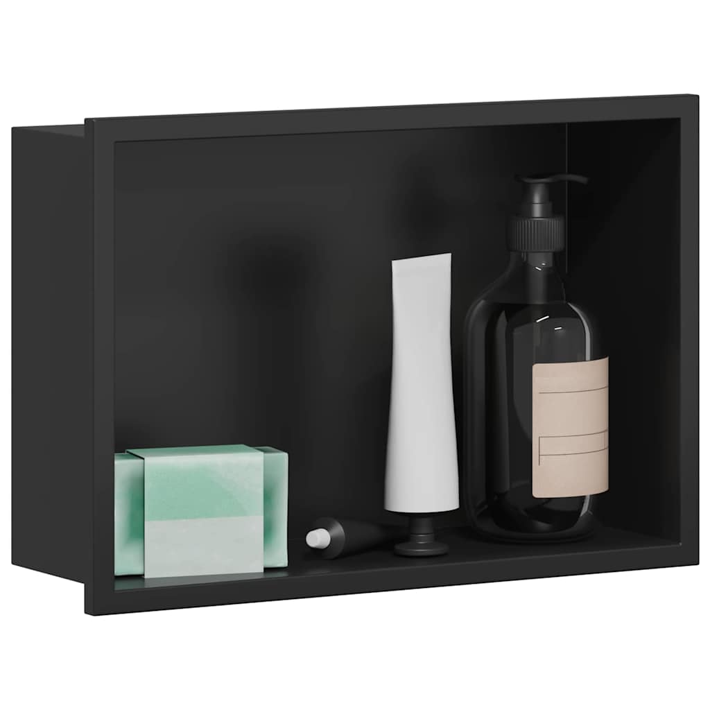 Douche Niche Zwart 30 x 20 x 9,5 cm Roestvrij staal