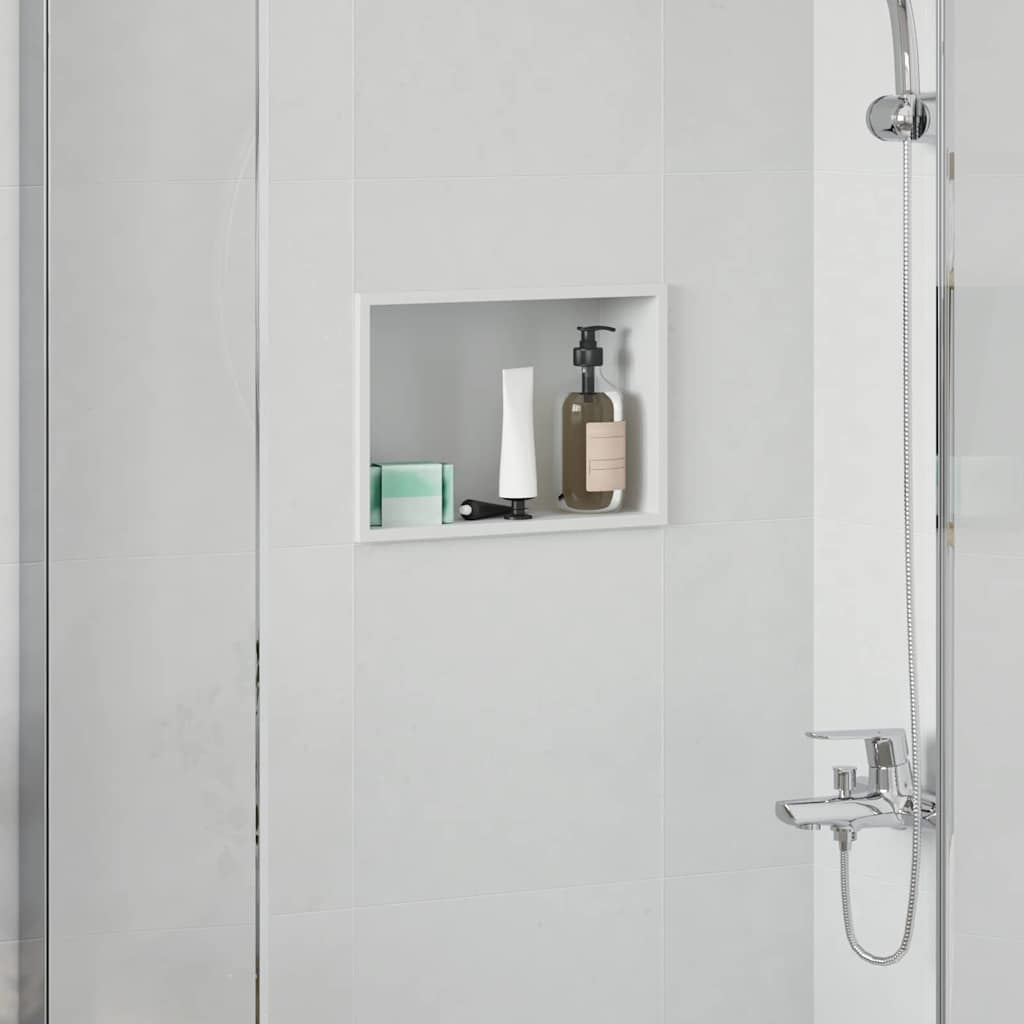 Douche Niche Wit 30 x 20 x 9,5 cm Roestvrij staal