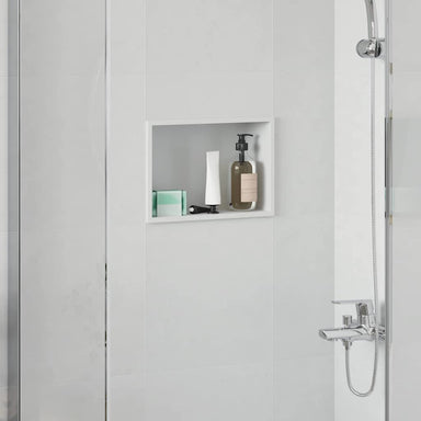 Douche Niche Wit 30 x 20 x 9,5 cm Roestvrij staal