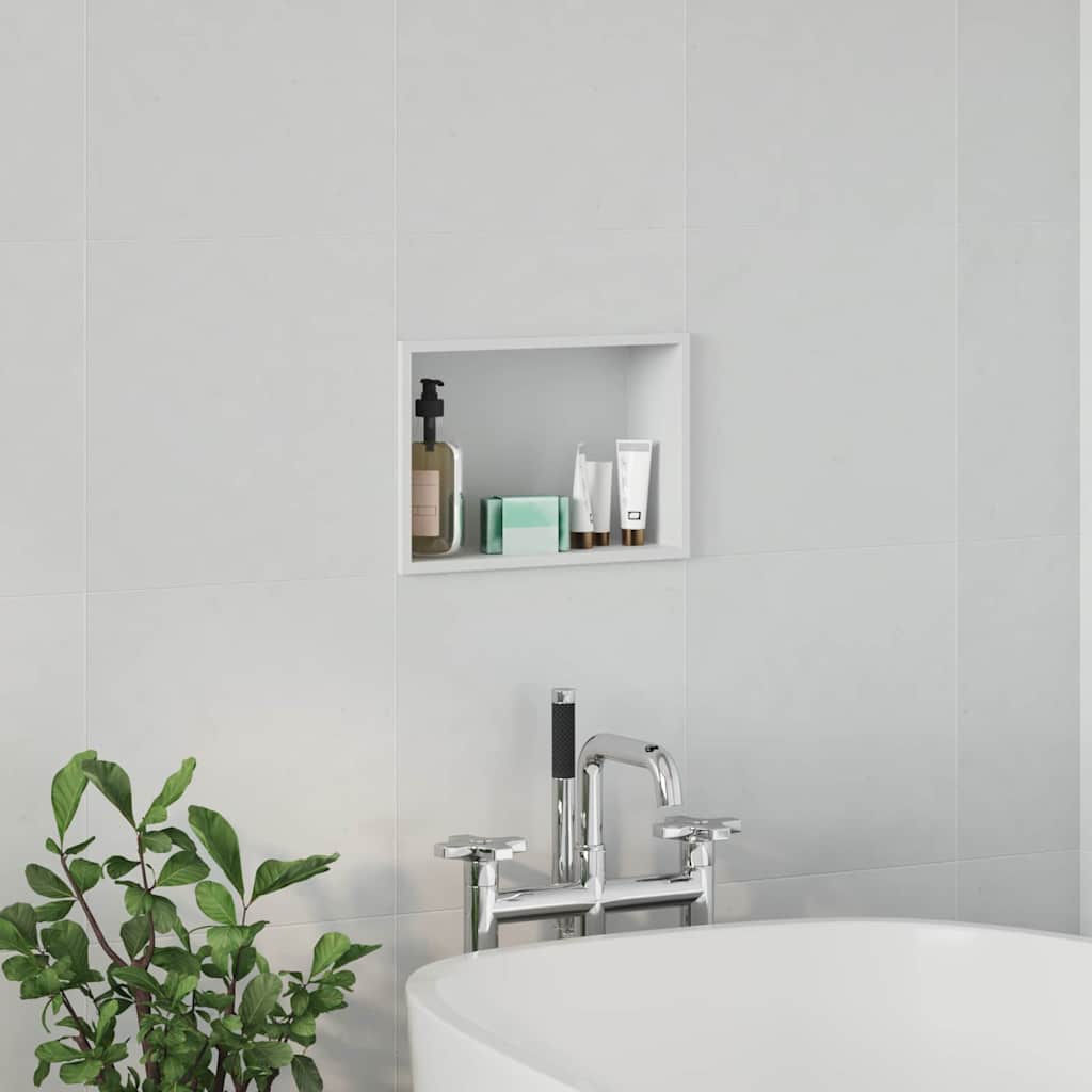 Douche Niche Wit 30 x 20 x 9,5 cm Roestvrij staal