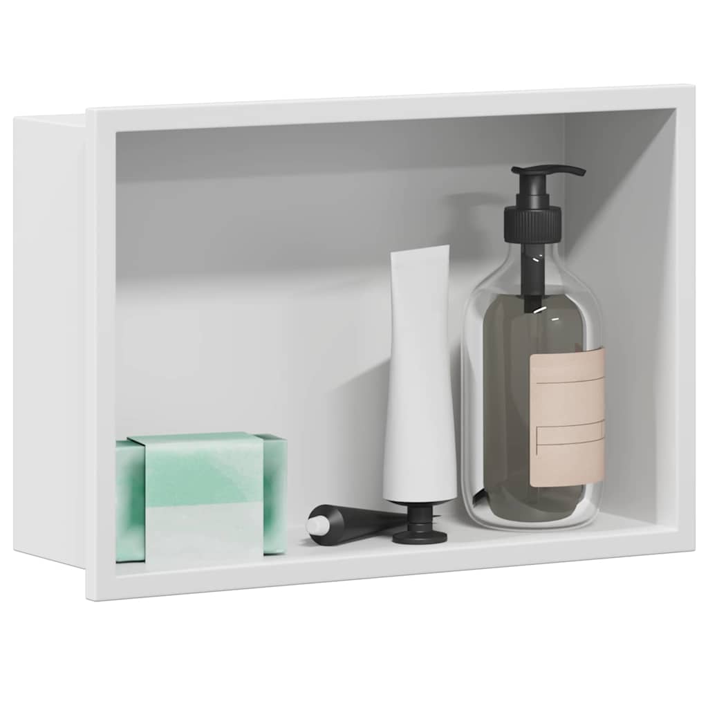 Douche Niche Wit 30 x 20 x 9,5 cm Roestvrij staal