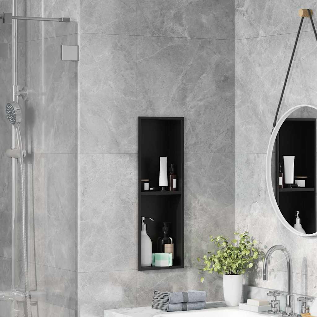 Douche Niche Zwart 60 x 20 x 9,5 cm Roestvrij staal
