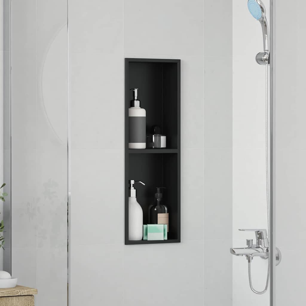 Douche Niche Zwart 60 x 20 x 9,5 cm Roestvrij staal