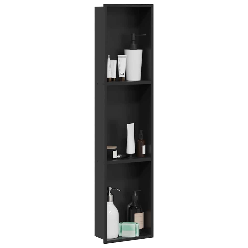 Douche Niche Zwart 90 x 20 x 9,5 cm Roestvrij staal