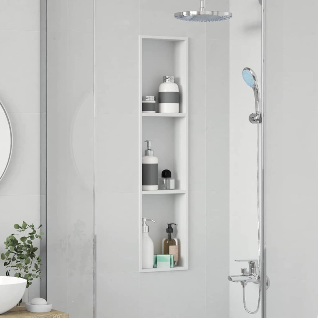 Douche Niche Wit 90 x 20 x 9,5 cm Roestvrij staal