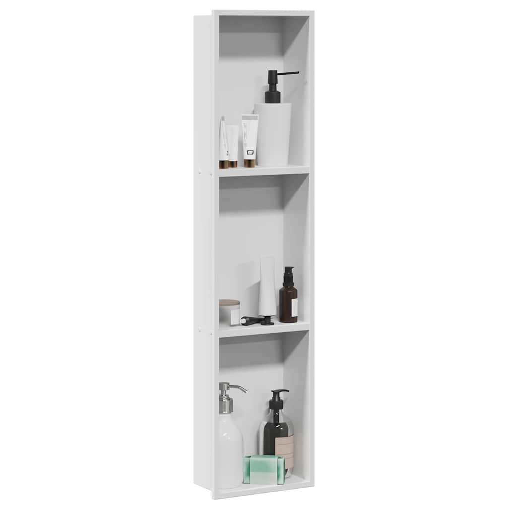 Douche Niche Wit 90 x 20 x 9,5 cm Roestvrij staal