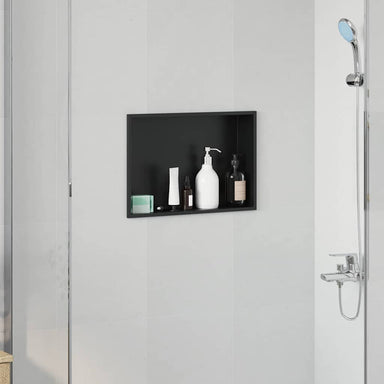 Douche Niche Zwart 45 x 30 x 9,5 cm Roestvrij staal