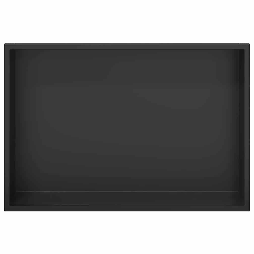 Douche Niche Zwart 45 x 30 x 9,5 cm Roestvrij staal