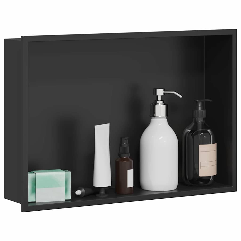 Douche Niche Zwart 45 x 30 x 9,5 cm Roestvrij staal
