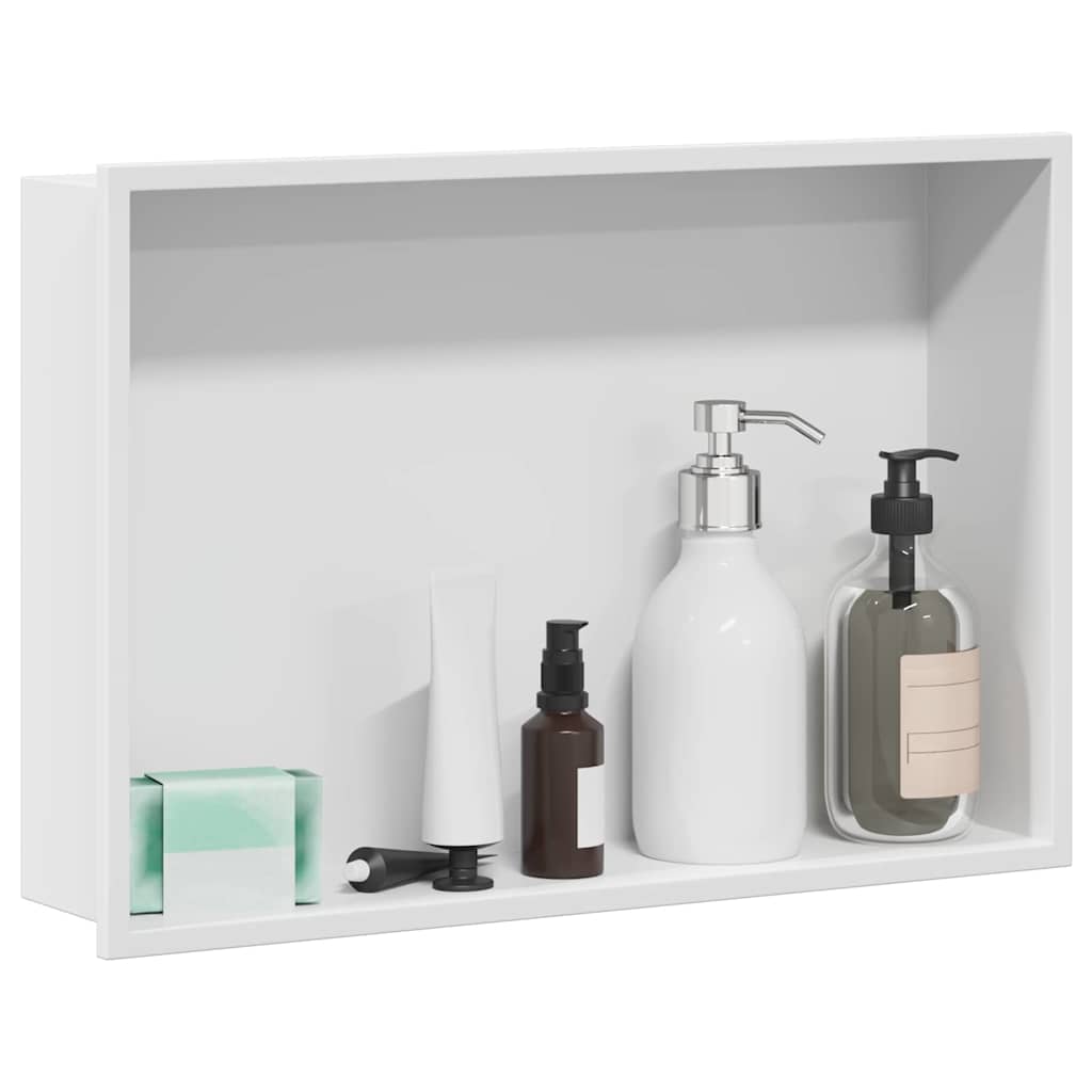 Douche Niche Wit 45 x 30 x 9,5 cm Roestvrij staal