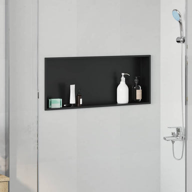Douche Niche Zwart 75 x 30 x 9,5 cm Roestvrij staal