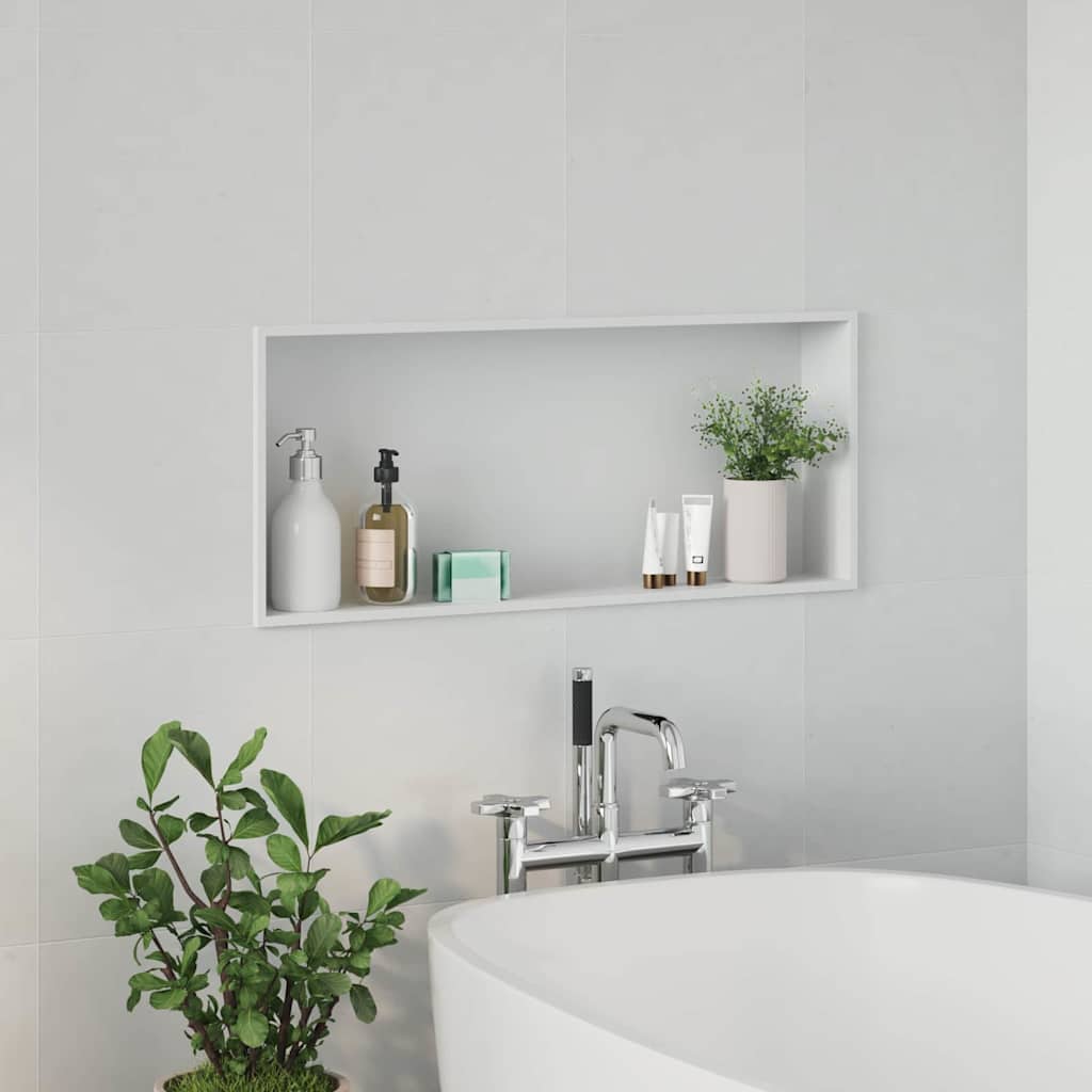 Douche Niche Wit 75 x 30 x 9,5 cm Roestvrij staal