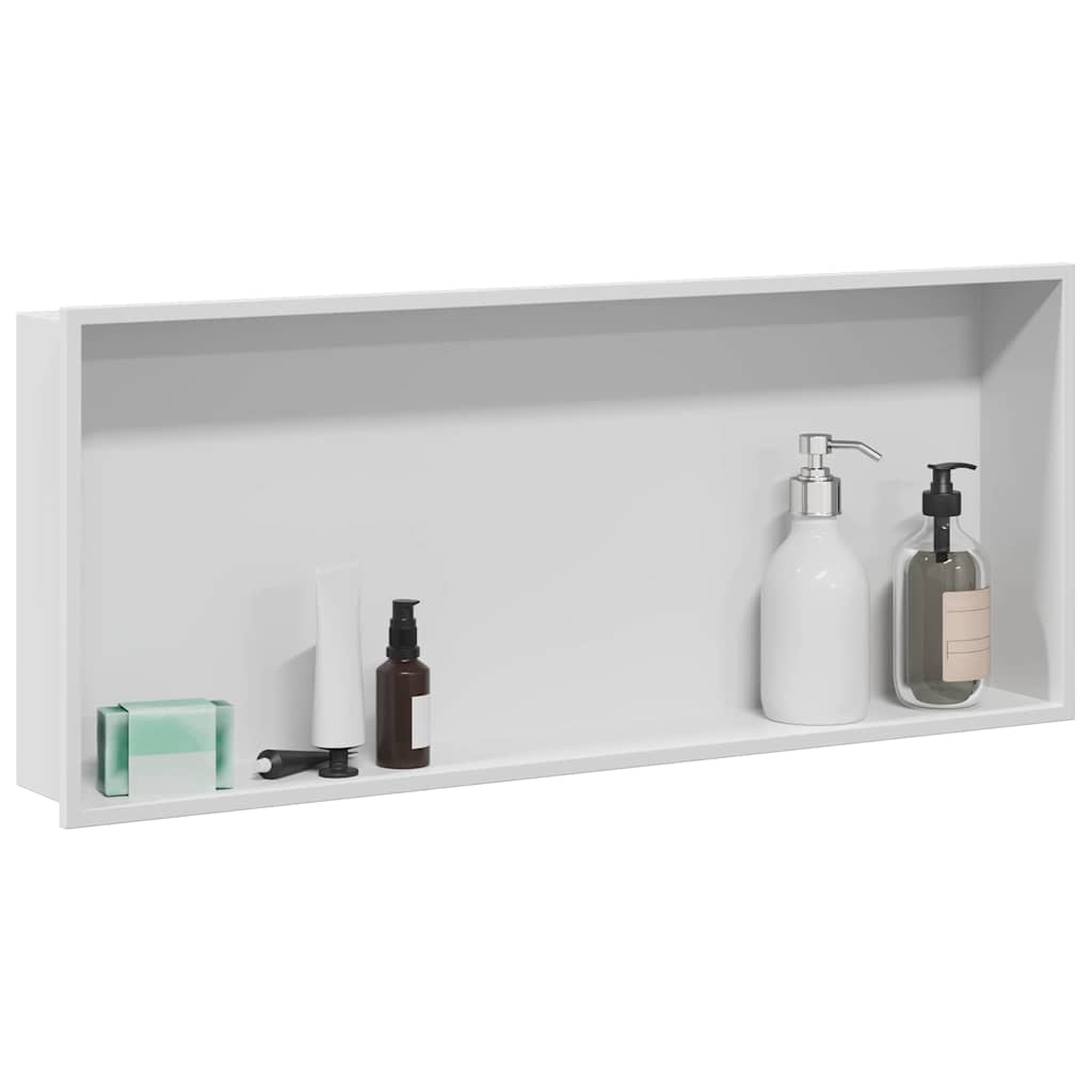 Douche Niche Wit 75 x 30 x 9,5 cm Roestvrij staal